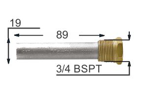 ZINC GM Engine Anode w/Plug D20x80-M3/4BSPT