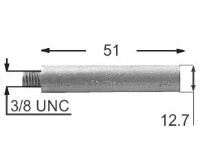 Zinc Engine Cooling System Pencil Anode Replacement (3/8 Unc X 1/2 X 2)