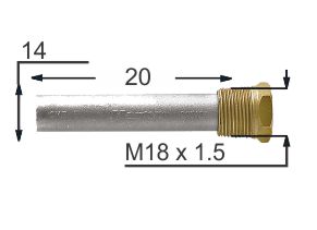 ZINC VM Engine Anode w/Plug D14x20-M18x1.5